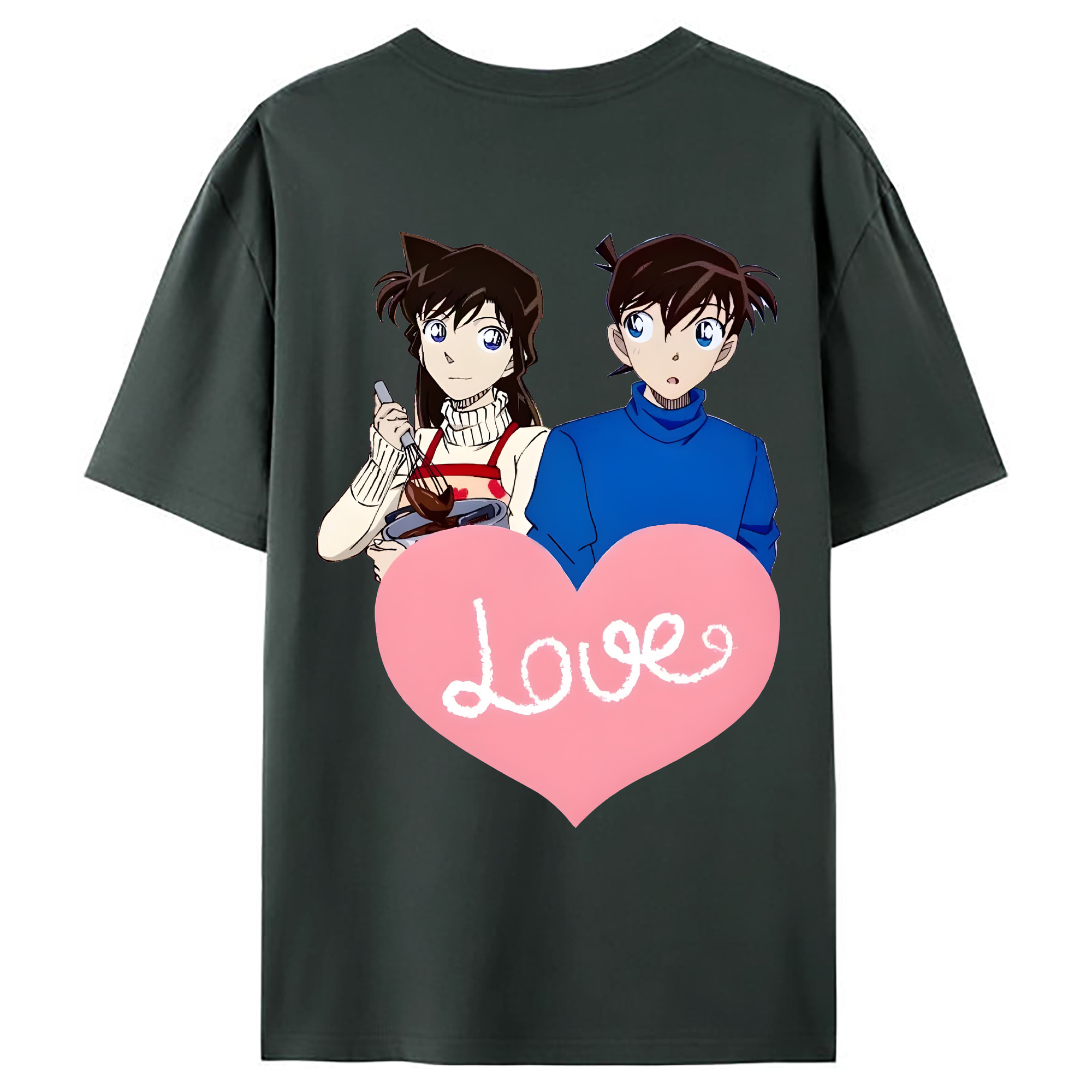 （画像用） 名探偵コナン 毛利 蘭 もうり らん、モーリ ラン Detective Conan Rachel Moore 綿100％ メンズ半袖Tシャツ（バックプリント） 通気性